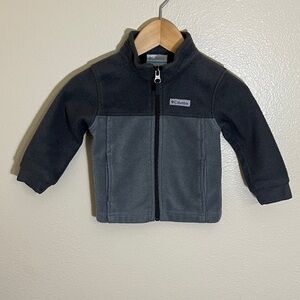 Columbia Black Gray Fleece Zip Up Jacket